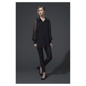 CHIARA BONI • La Petite Robe Augustina Organza Top in Black